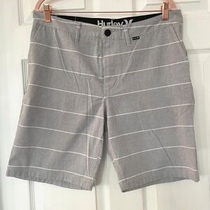 Hurley Gray Striped Flat Front Men's Shorts